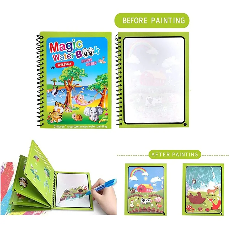 1pc Magic Water Coloring Book  - đánh giá và giá Reusable Water Magic Coloring Book