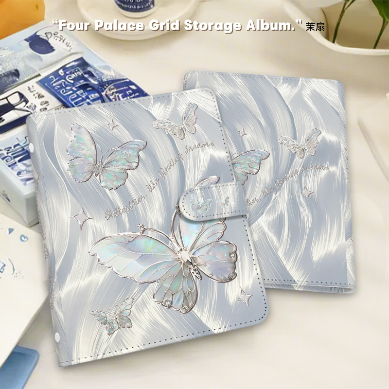 Silver Iridescent Butterfly A5 - đánh giá và giá Kpop Photo Card Binder 3 Inch
