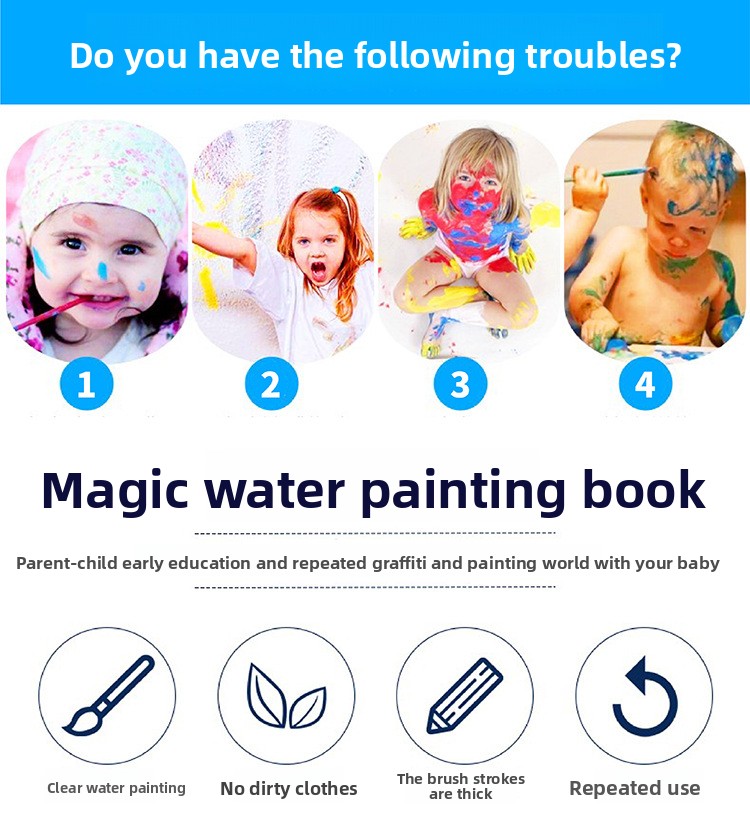 1 Book+1 Pen Reusable Magic Co - đánh giá và giá Reusable Water Magic Coloring Book