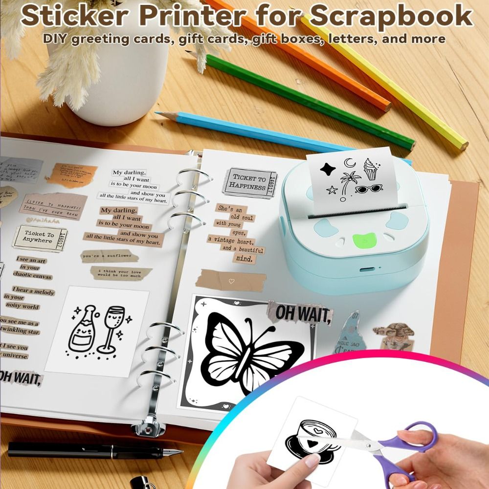 Mini Sticker Printer Inkless P - đánh giá và giá Mini Pocket Thermal Printer Paper Roll
